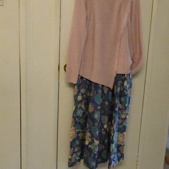 Tibetan Trader Floral Blues Cotton maxi pocket dress s - Picture 2 of 12
